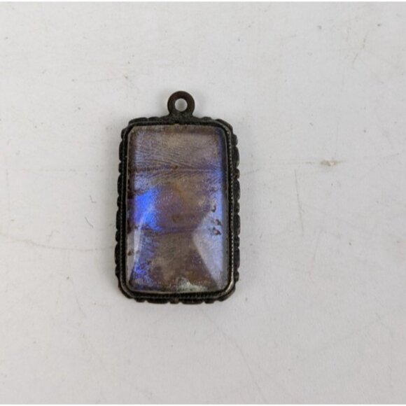 Czechoslovakia 900 Silver Art Glass Pendant Bohemian